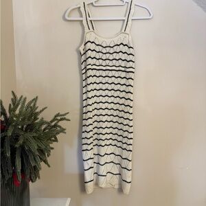 White and Black Knit Dress